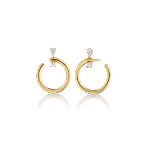 18K Gold Midi "Galaxy Wrap Hoop" Earrings with Diamonds