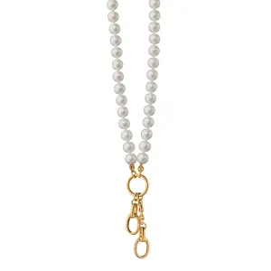18" "Design Your Own" Pearl Charm Chain Necklace, 2 Charm Stations