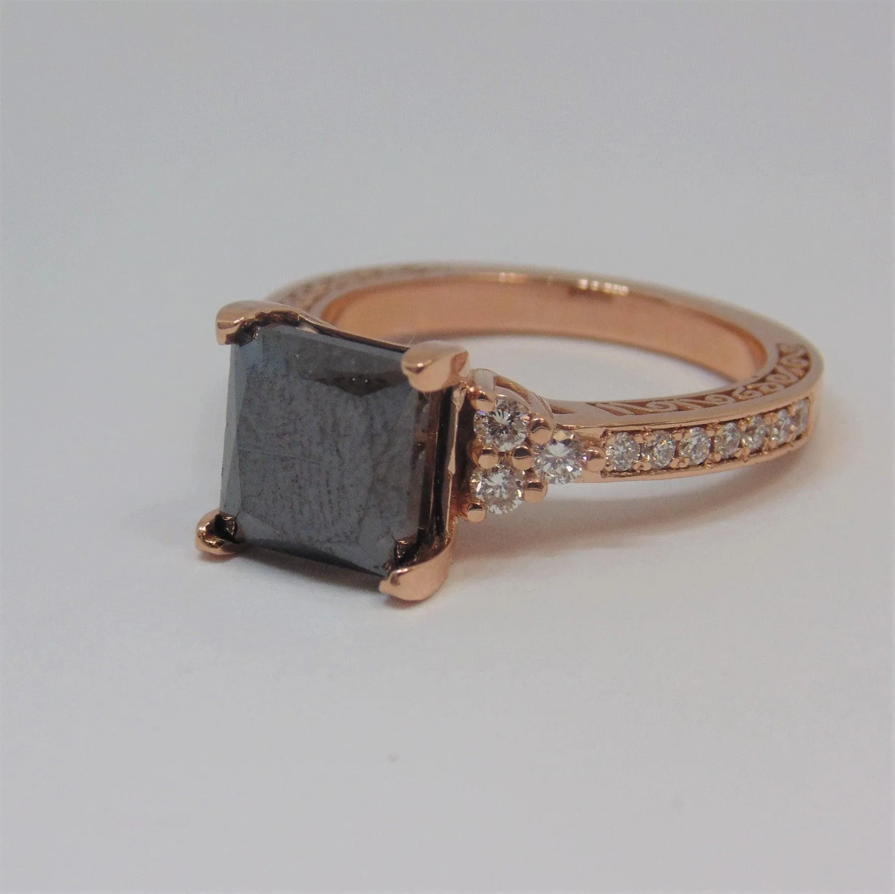4.25 carat Black Diamond Engagement Ring