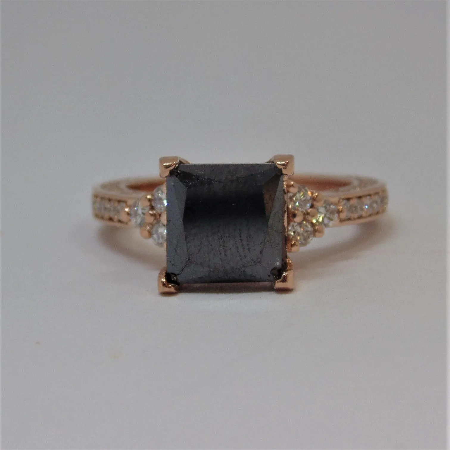 4.25 carat Black Diamond Engagement Ring