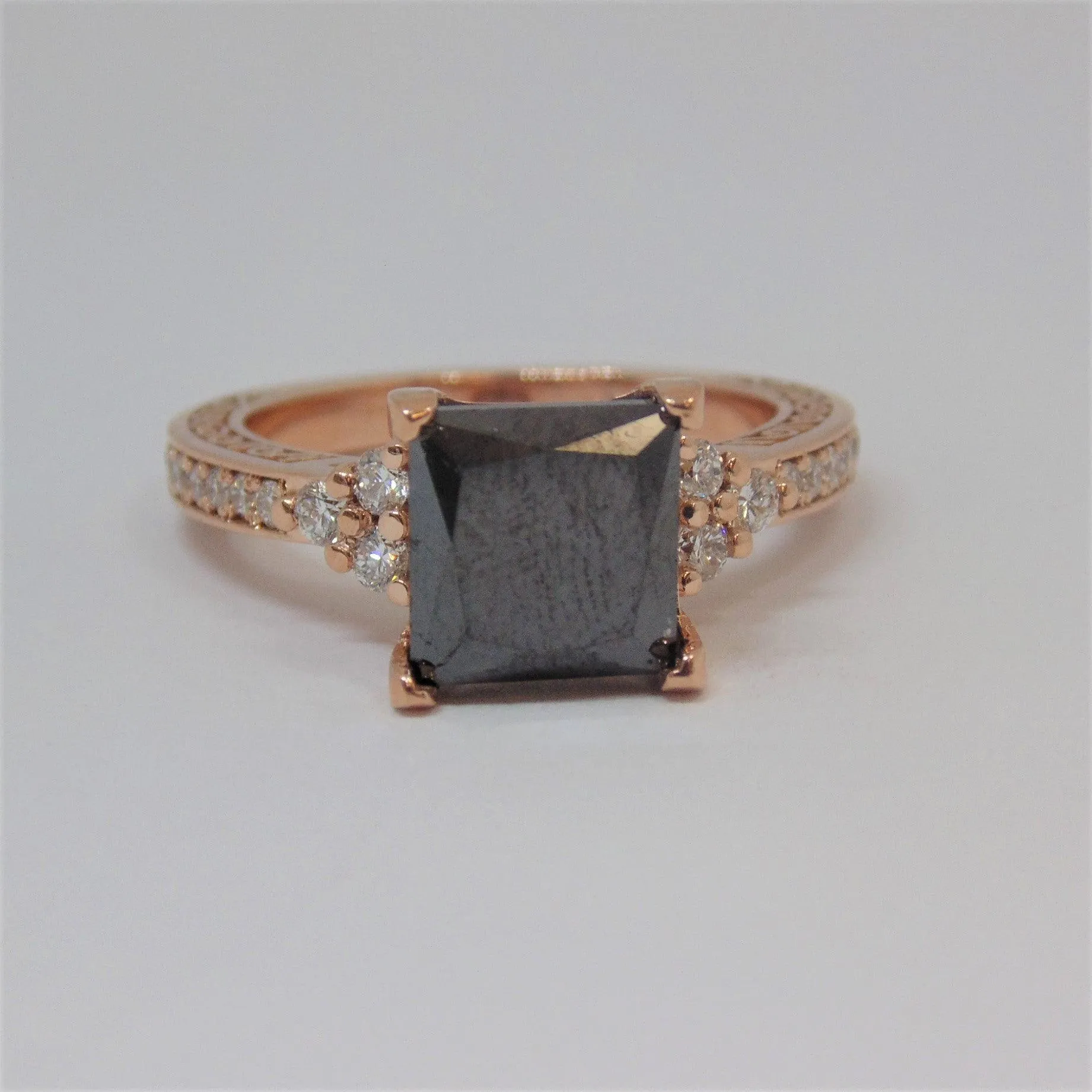 4.25 carat Black Diamond Engagement Ring