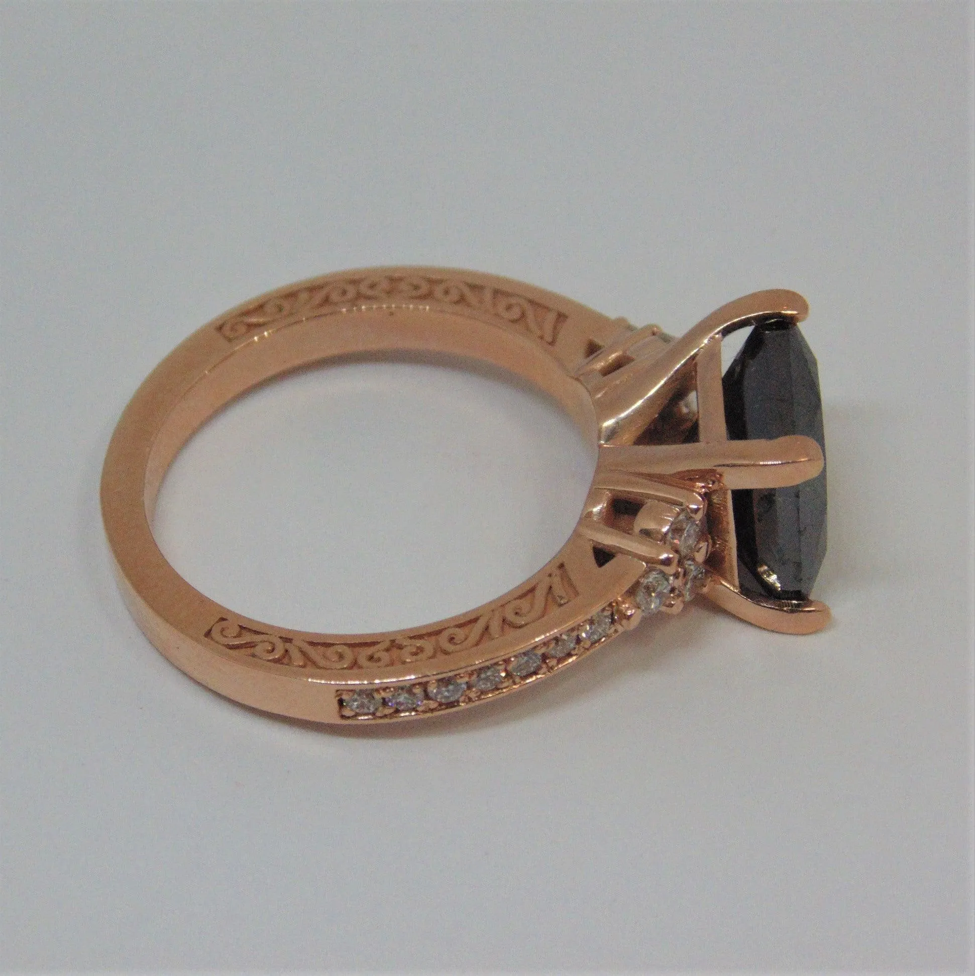 4.25 carat Black Diamond Engagement Ring