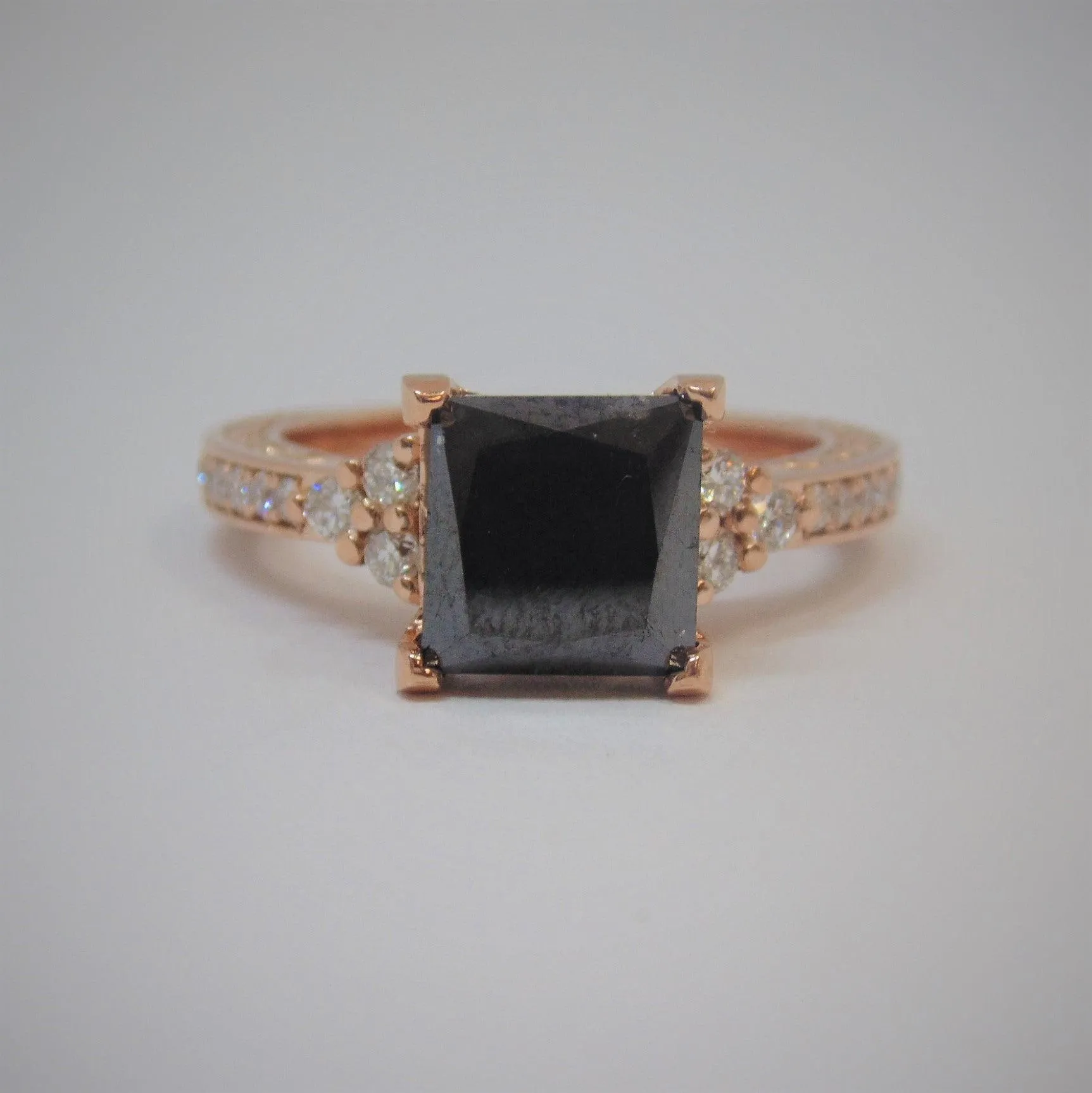 4.25 carat Black Diamond Engagement Ring