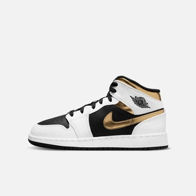(GS) Air Jordan 1 Mid 'White / Gold' (2021) 554725-190 comfort-driven confident comfort