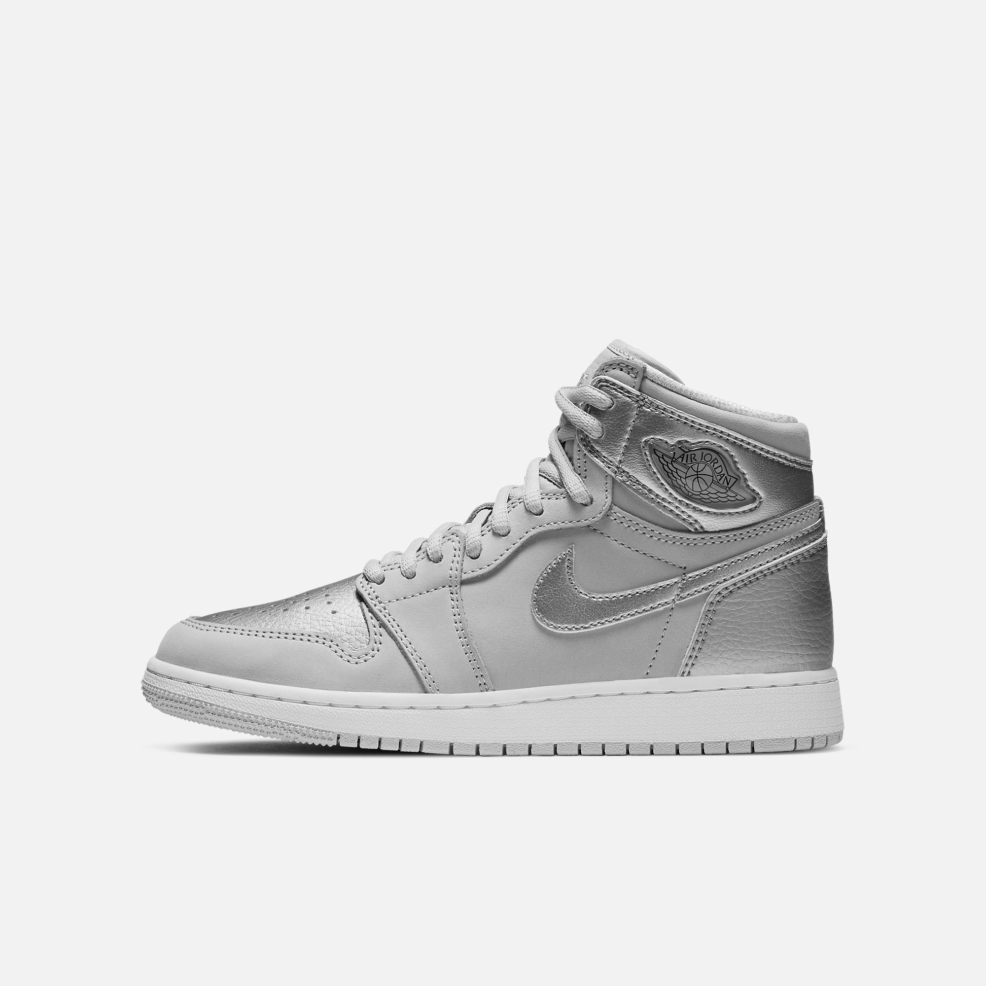 (GS) Air Jordan 1 Retro High OG 'Japan Metallic Silver' (2020) 575441-029 crafted to move future-ready fit