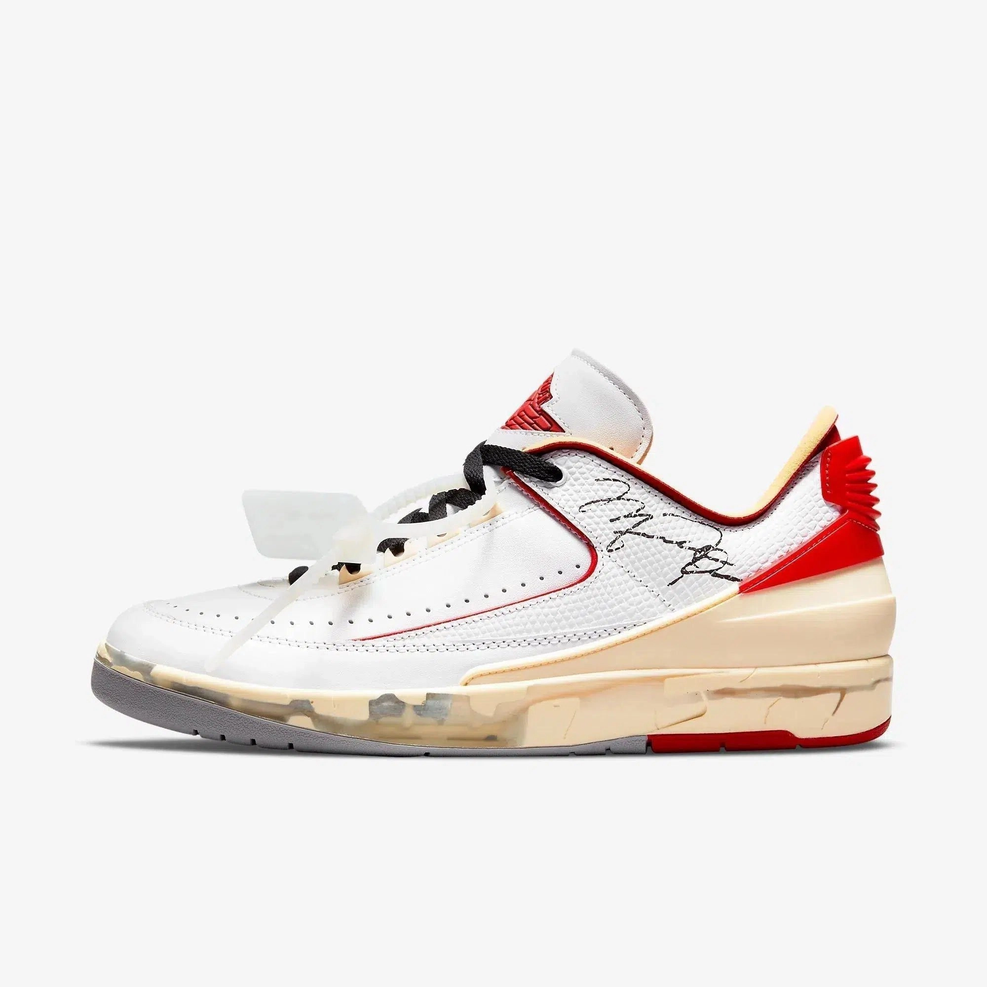 (Men's) Air Jordan 2 Retro Low SP x Off-White 'Varsity Red' (2021) DJ4375-106 shift gear clean direction
