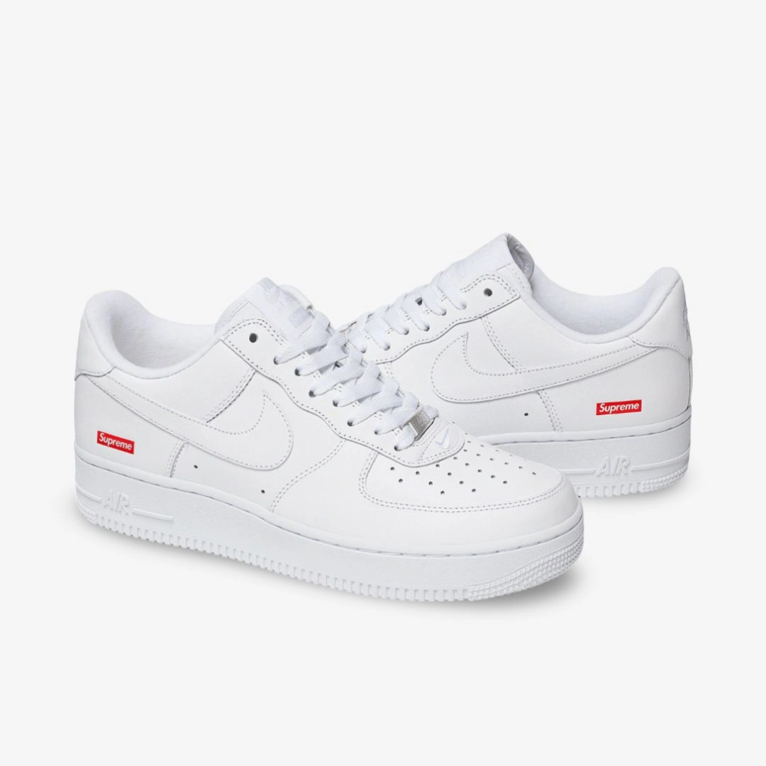 (Men's) Nike Air Force 1 Low SP x Supreme 'Box Logo' White (2020) CU9225-100 fluid-form design