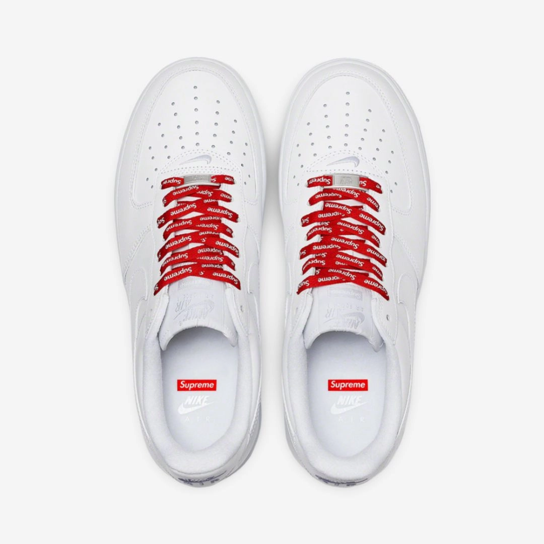 (Men's) Nike Air Force 1 Low SP x Supreme 'Box Logo' White (2020) CU9225-100 fluid-form design