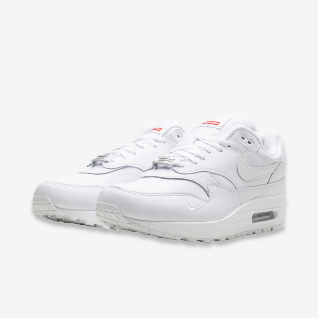 (Men's) Nike Air Max 1 '87 SP x Supreme 'Triple White' (2025) HF8813-100 move-easy layers