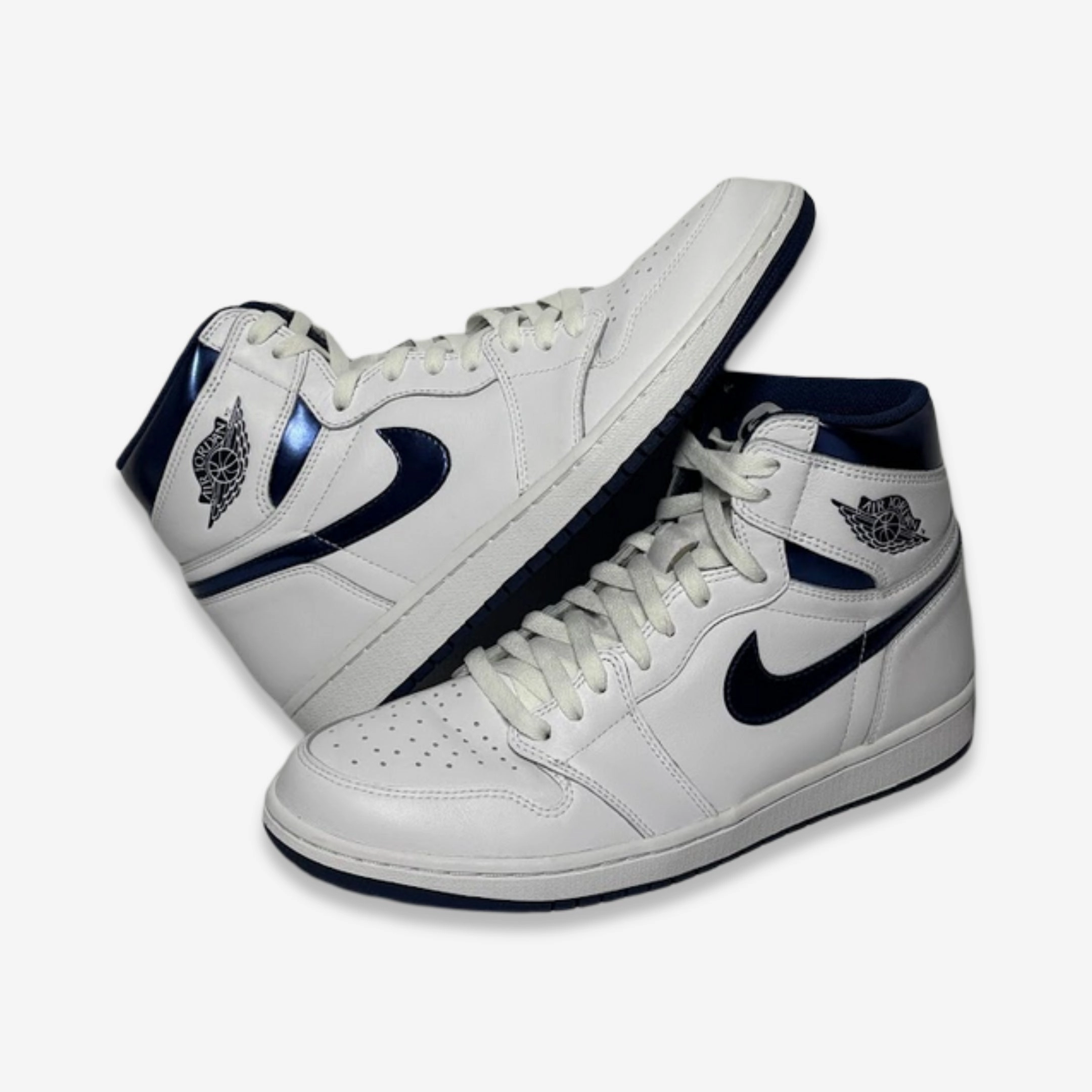 [PRE-LOVED: Size 10.5M / 12W] (Men's) Air Jordan 1 Retro High OG 'Metallic Navy' (2016) 555088-106 daily balance cool minimalism