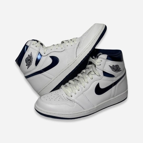 [PRE-LOVED: Size 10.5M / 12W] (Men's) Air Jordan 1 Retro High OG 'Metallic Navy' (2016) 555088-106 daily balance cool minimalism