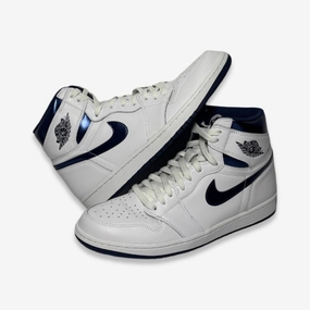 [PRE-LOVED: Size 10.5M / 12W] (Men's) Air Jordan 1 Retro High OG 'Metallic Navy' (2016) 555088-106 ultra-clean style breathe and move