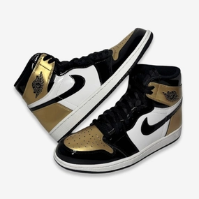 [PRE-LOVED: Size 10M / 11.5W] (Men's) Air Jordan 1 Retro High OG NRG 'Gold Toe' (2018) 861428-007 essential uniform movement readywear