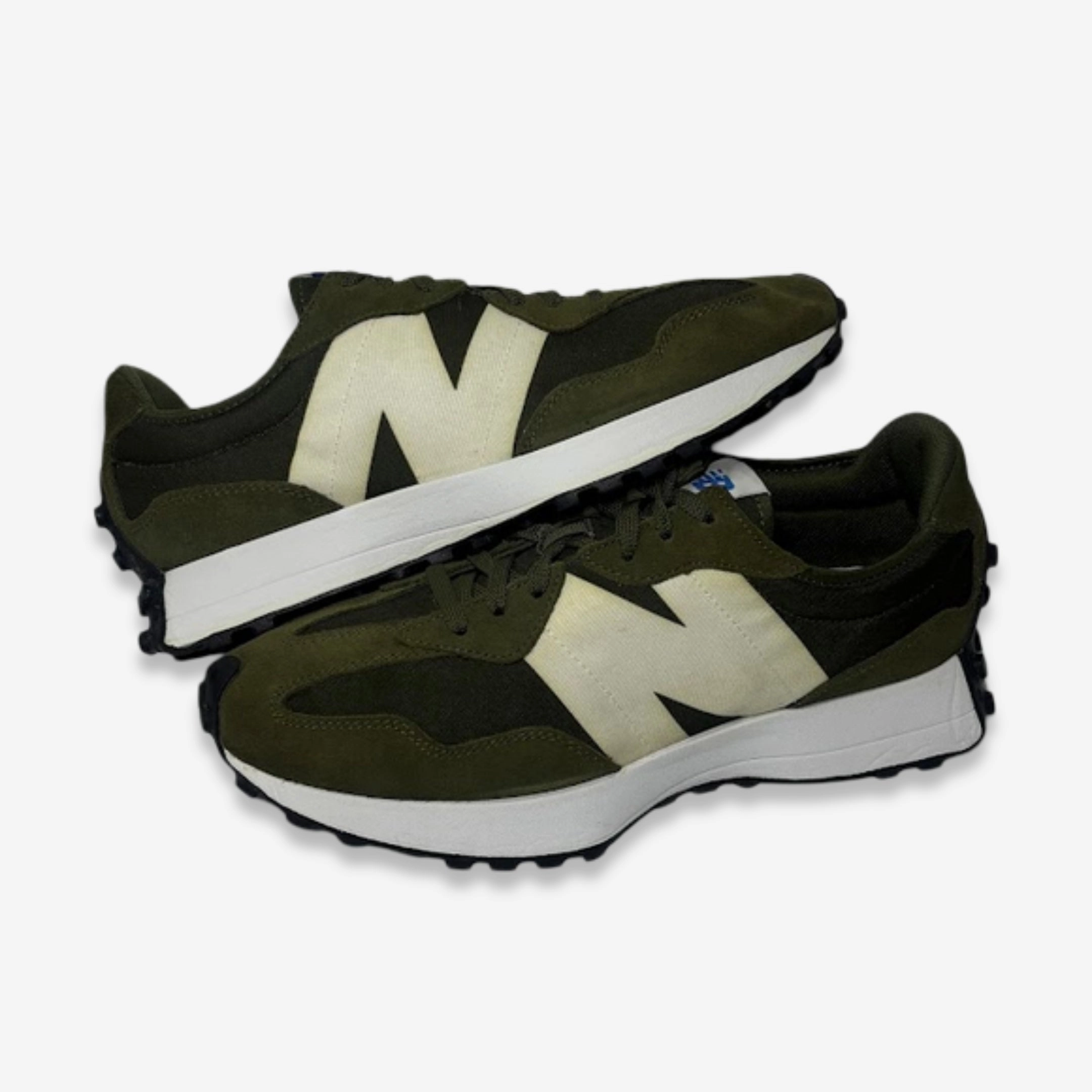 [PRE-LOVED: Size 10M / 11.5W] (Men's) New Balance 327 'Olive' (2020) MS327CPE forward-looking fit active living