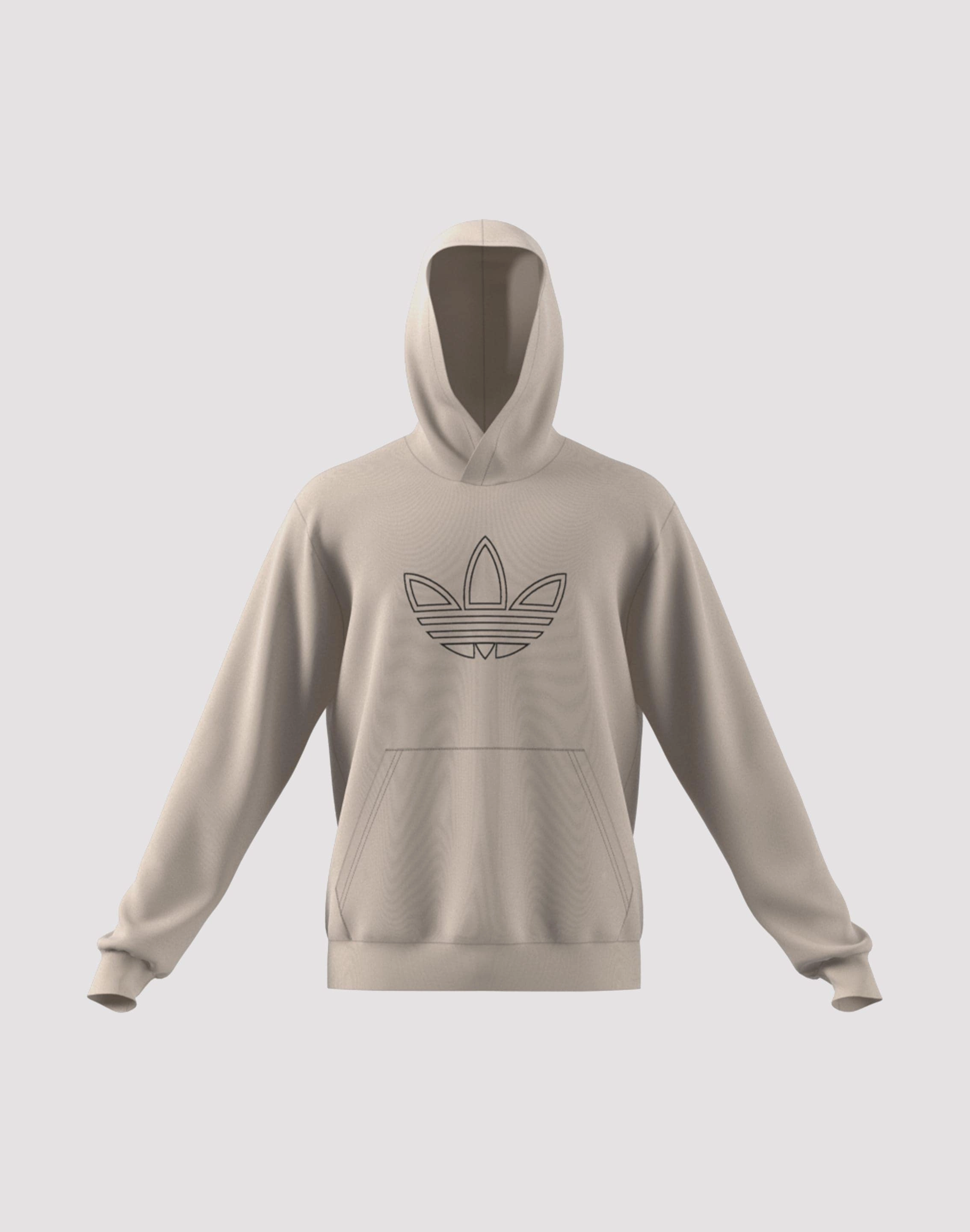 Adidas Outlined Trefoil Pullover Hoodie Fashion photography Polyester - used fashion