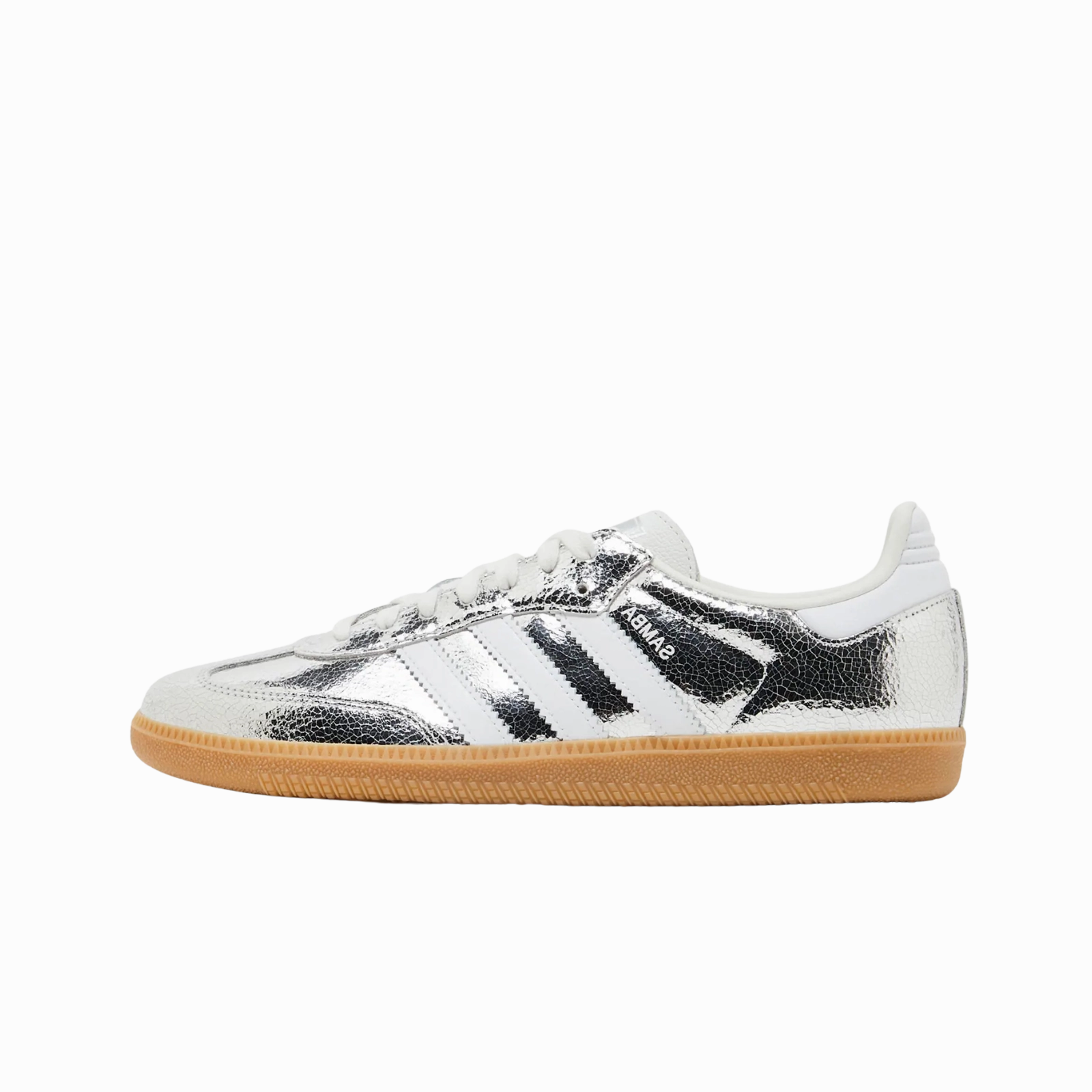 adidas Samba OG Silver Metallic Cracked Leather (Women's)