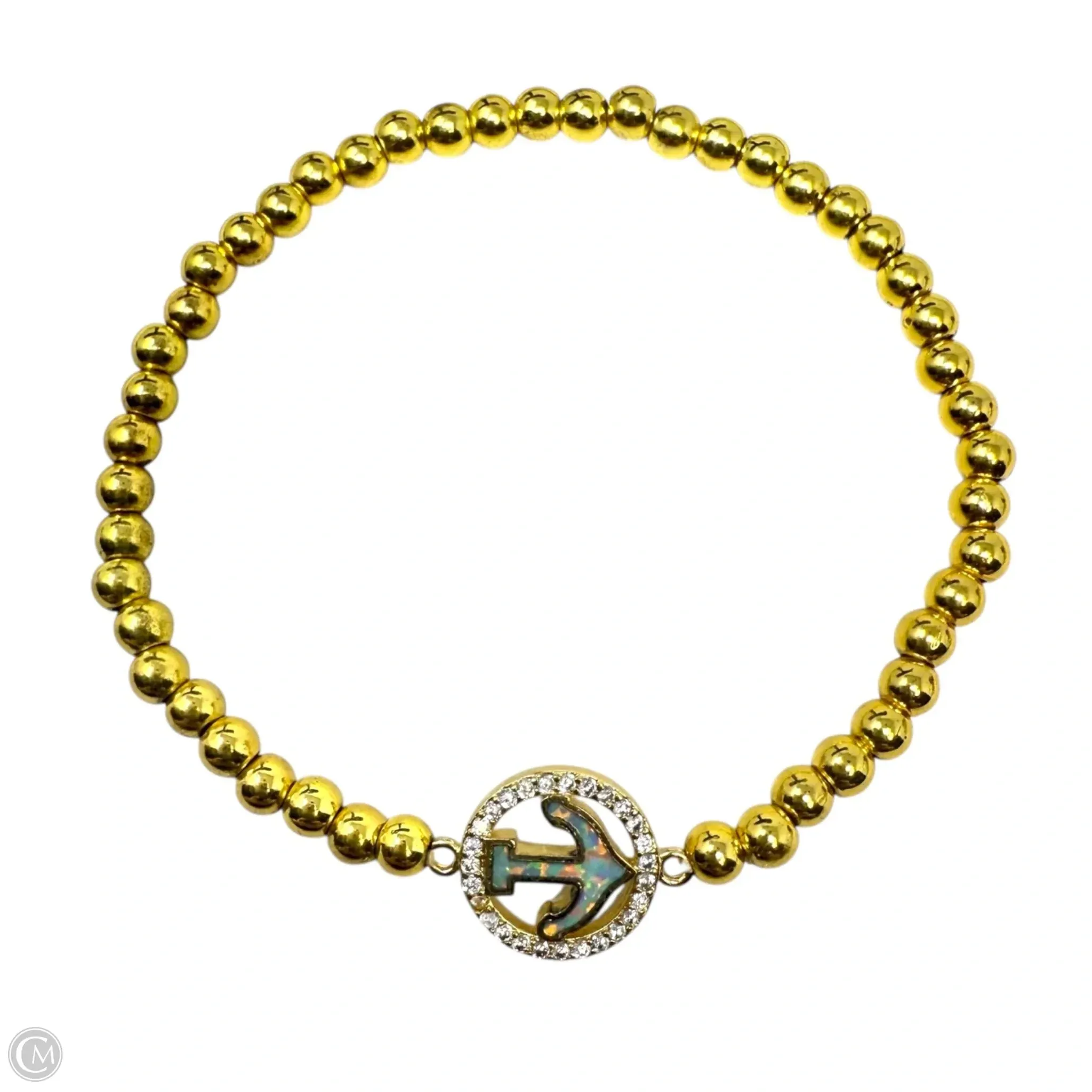Arm Candy 18K Gold Plated Brass & CZ Crystal Beaded Stretch Bracelet Set By Eye Candy LA , Size: 03 Piece Set