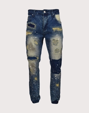 Athleisure fashion Grindhouse Heavy Rips Slim Fit Denim Jeans Minimalist fashion