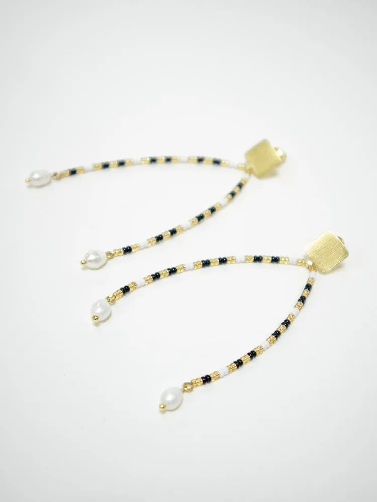 Axis Beaded Earrings - Gold