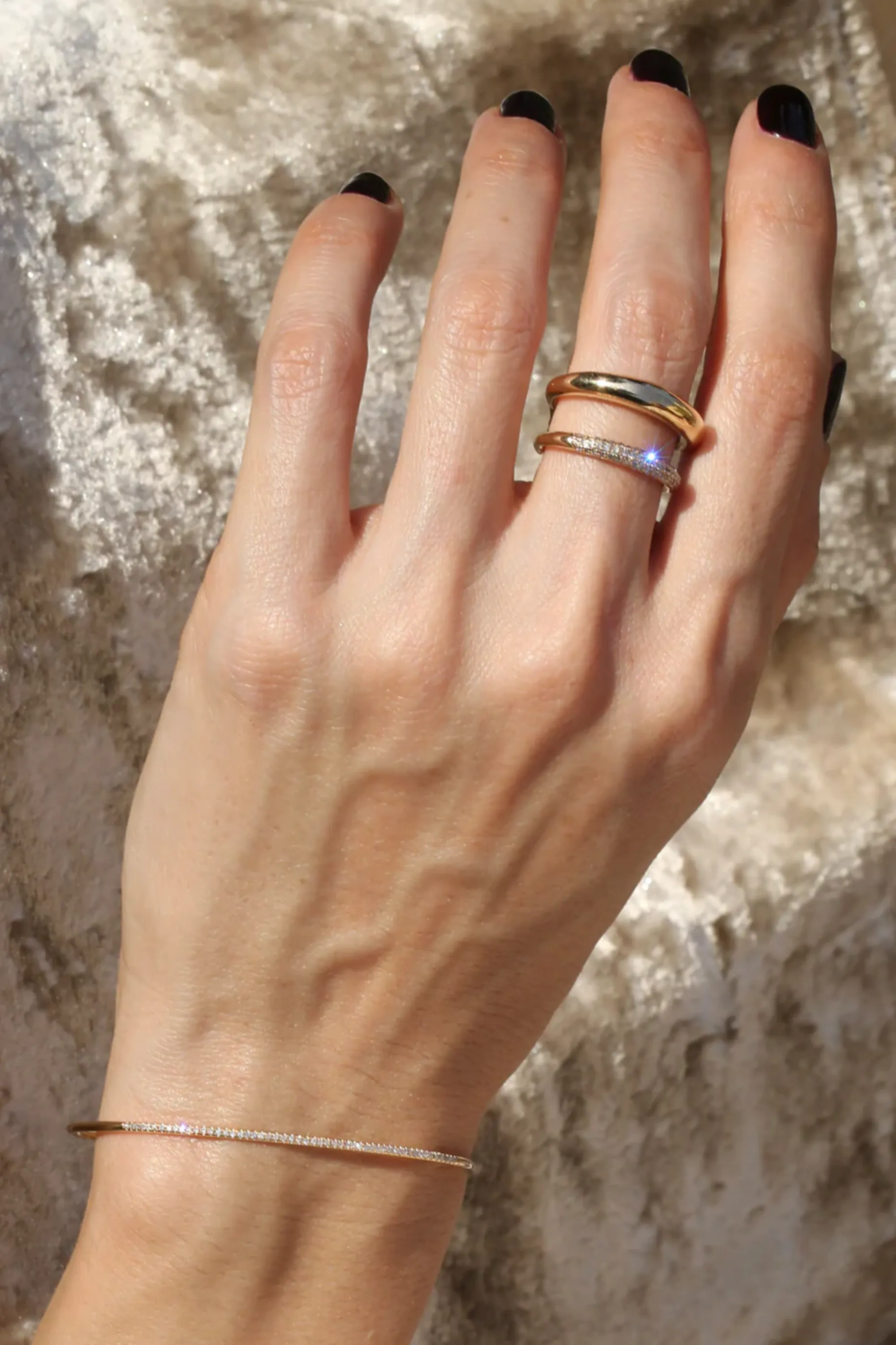 Axis Cuff, White Pave Diamonds