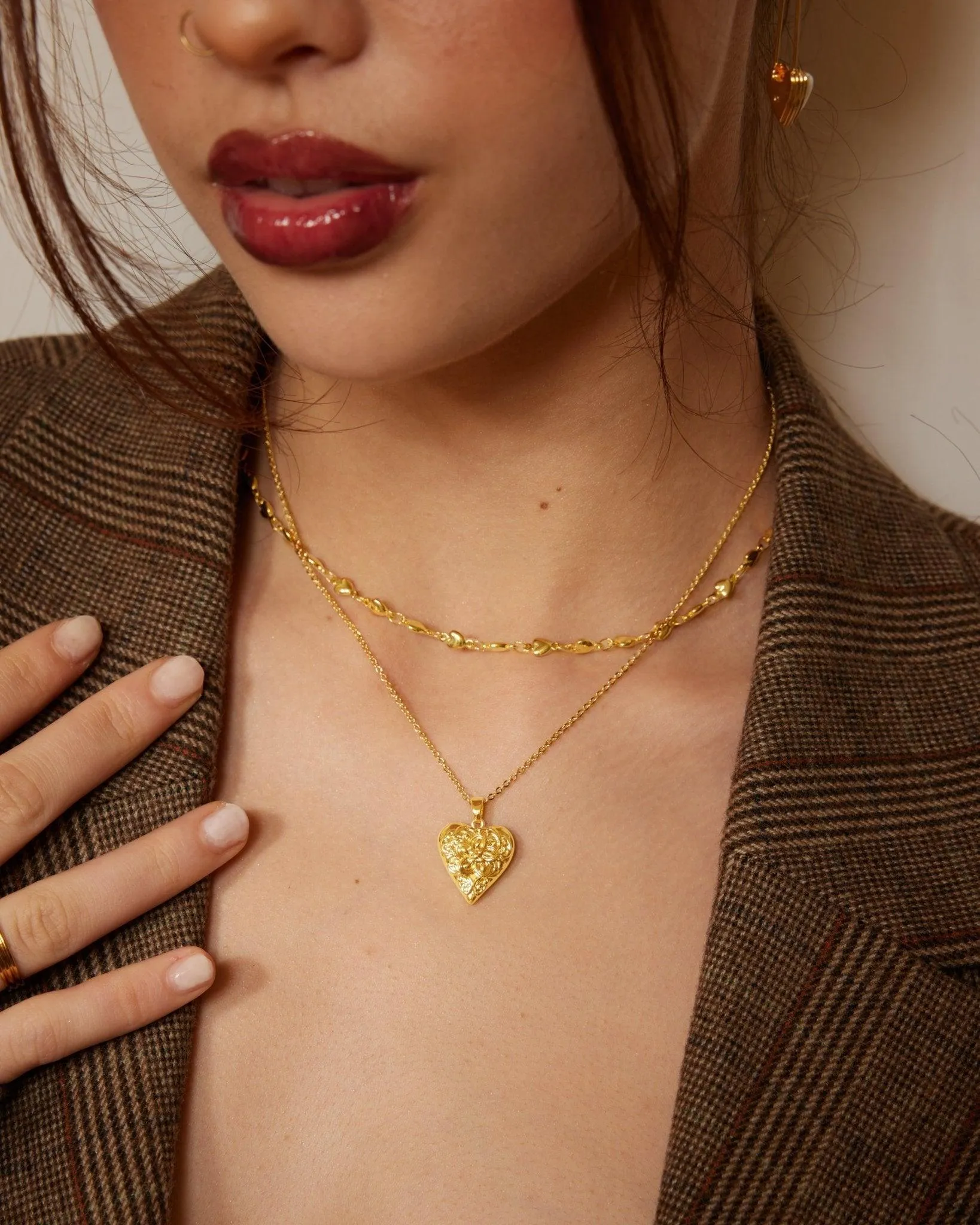 Baroque Blossom Heart Necklace