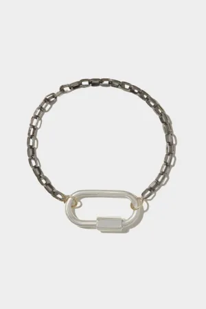 Biker Chain Bracelet - 6.5, Blackened Silver