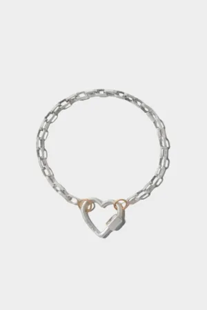 Biker Chain Bracelet, Polished Silver