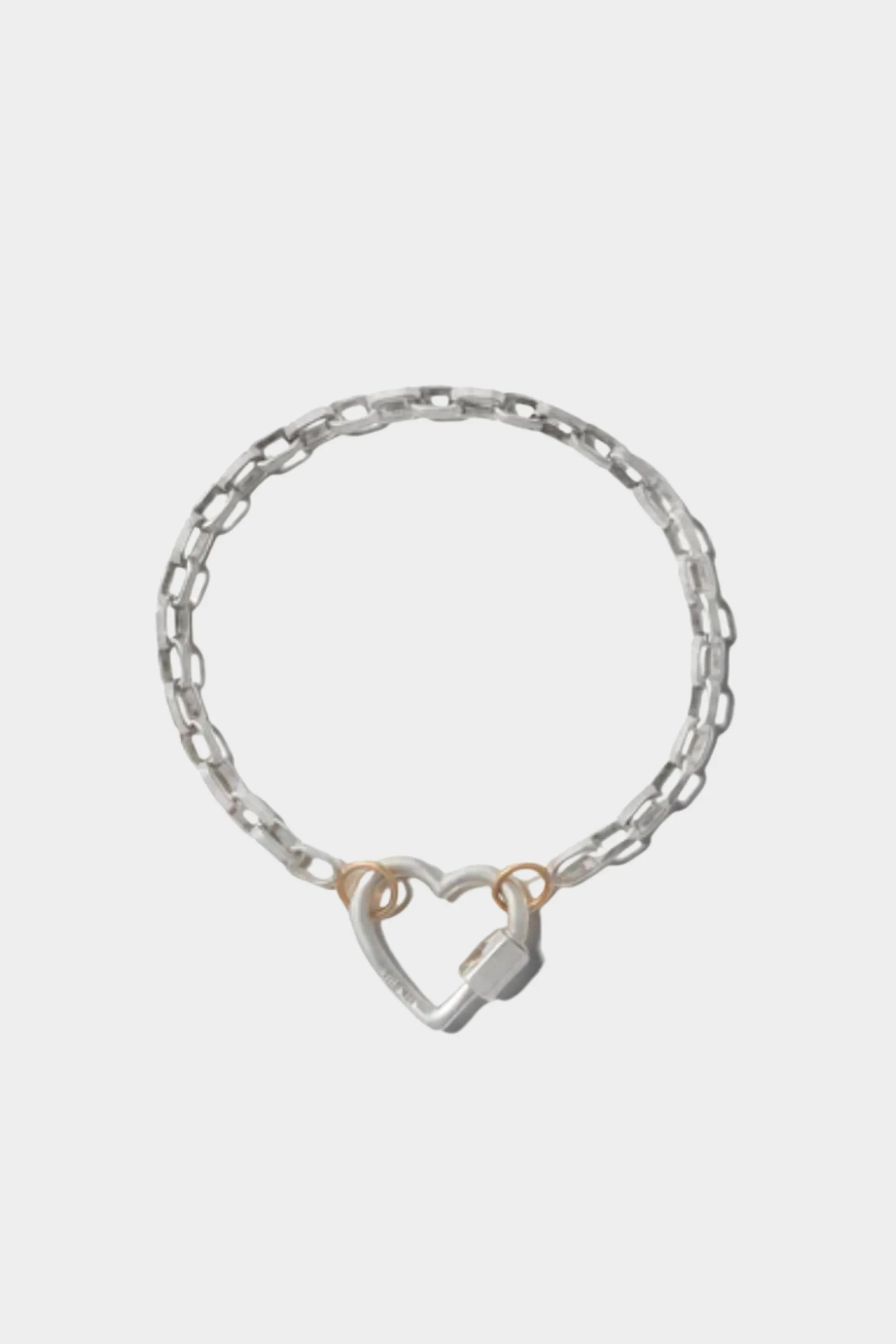 Biker Chain Bracelet, Polished Silver
