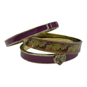 Bracelet Bangle By Vera Bradley In Purple, Size:03 Piece Set