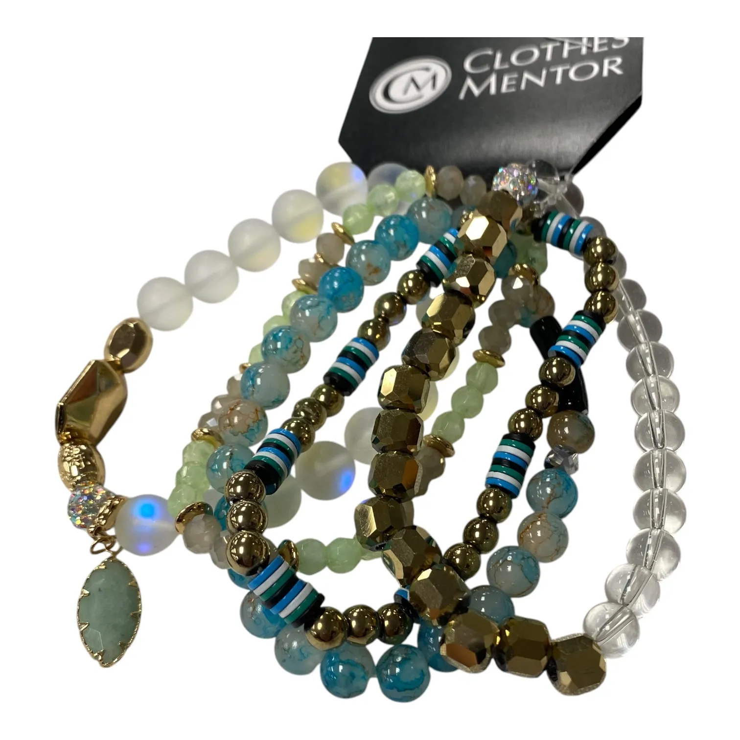 Bracelet Beaded By Cato In Aqua, Size:05 Piece Set