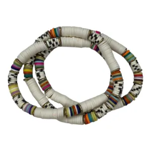 Bracelet Beaded By Clothes Mentor In Cream, Size:03 Piece Set