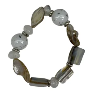 Bracelet Beaded By Cmf In White