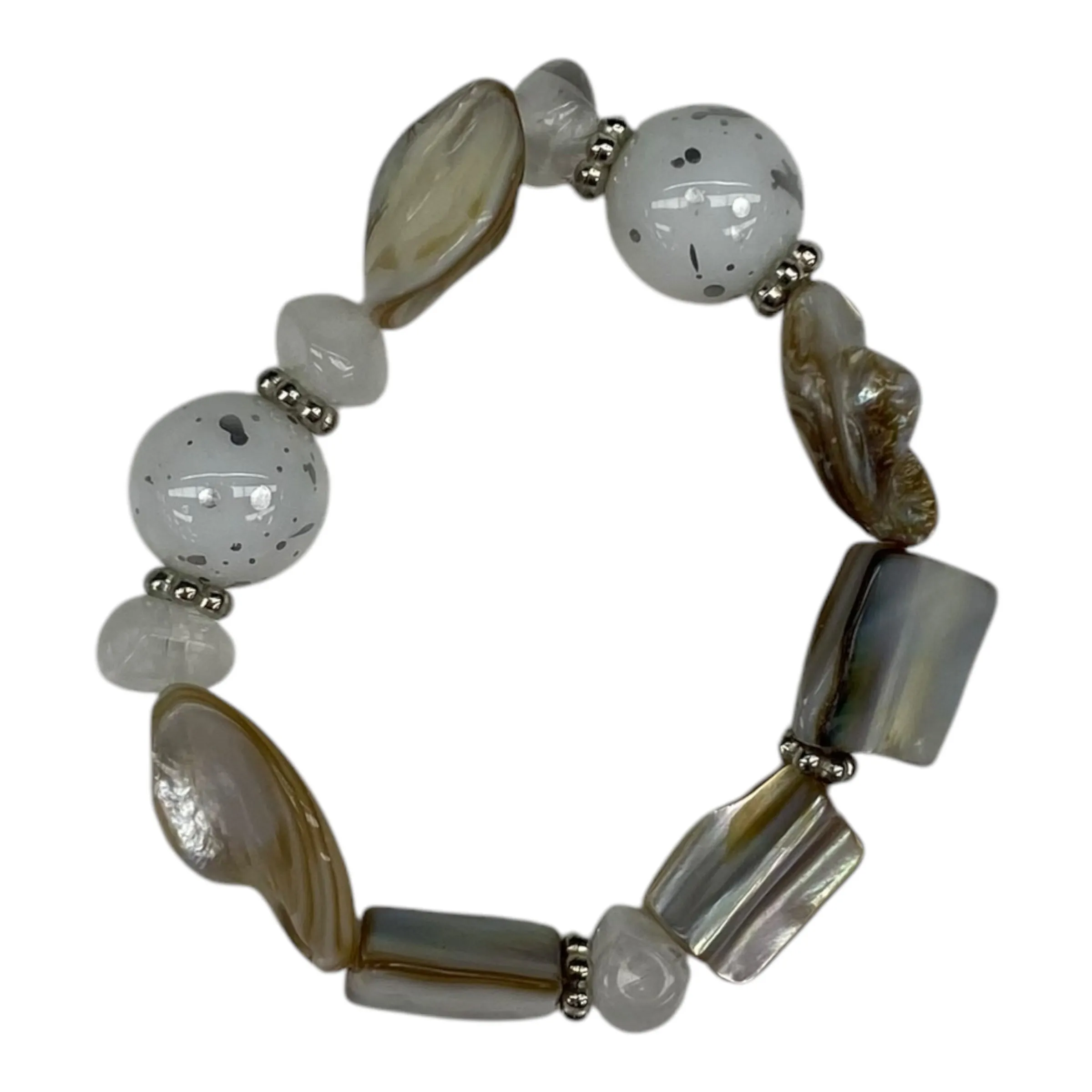 Bracelet Beaded By Cmf In White