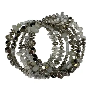 Bracelet Cuff By Cmf In Silver & White