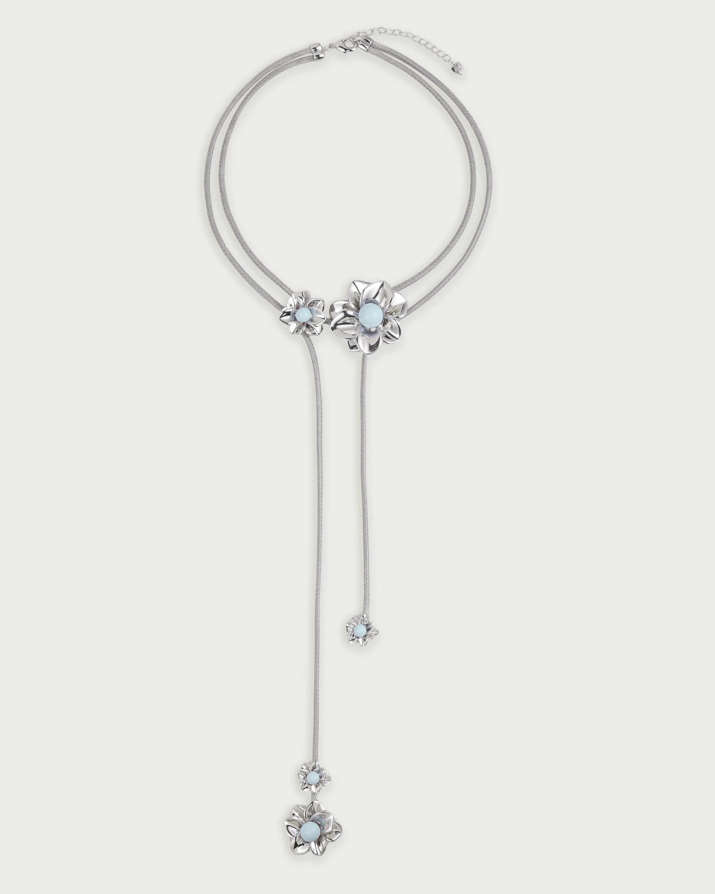 Branchlet Cord Necklace in Metallic Pink