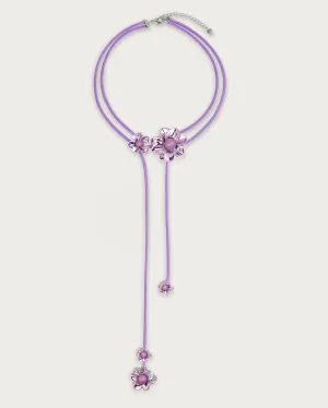 Branchlet Cord Necklace in Metallic Violet