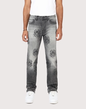 Business casual wear Grindhouse Straight Fit Spider Rhinestone Jeans Fashion culture