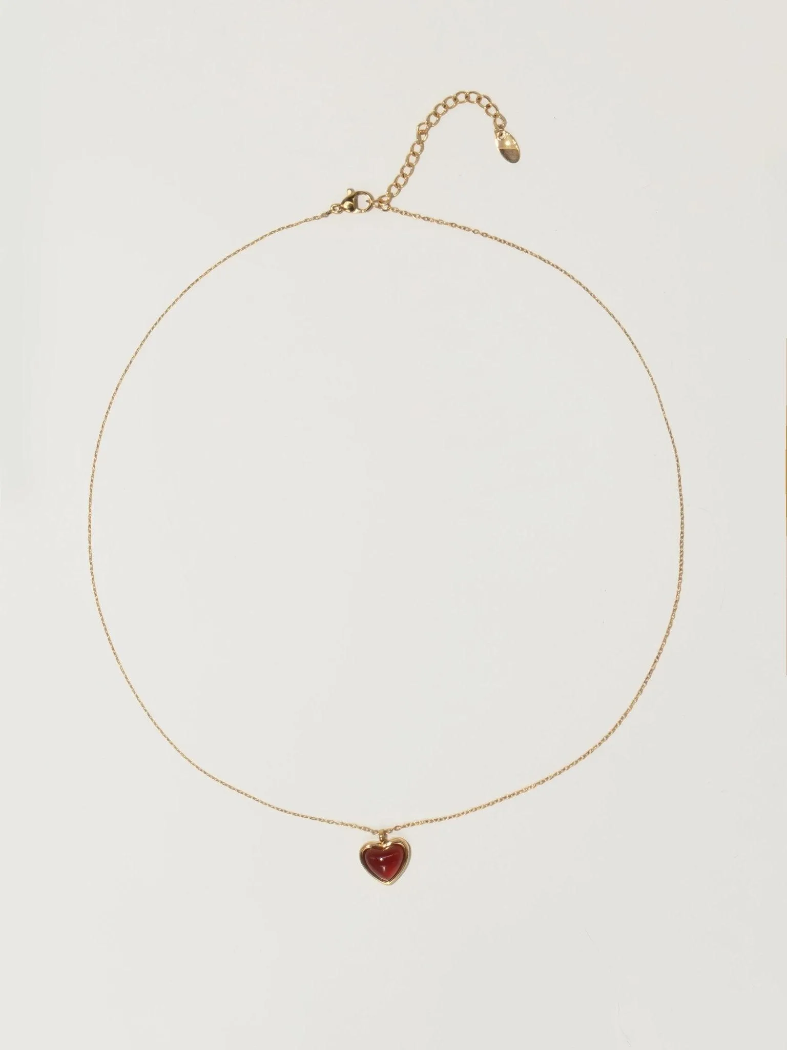 Carnelian Stone Heart Necklace