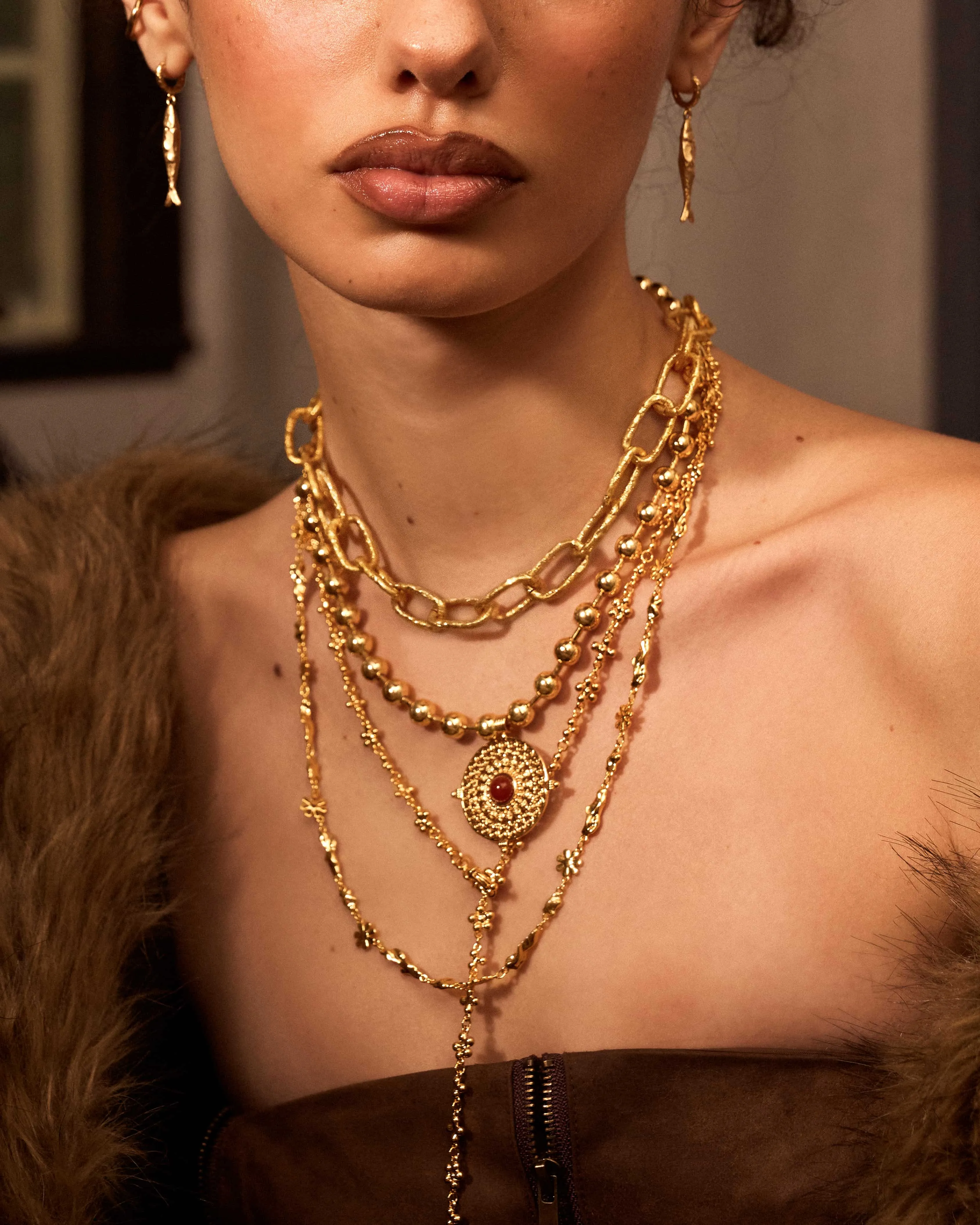 Chunky Textured Chain Necklace
