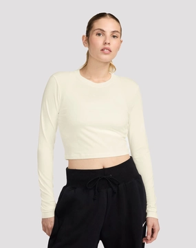 Cotton - made fashion Nike Sportswear Chill Knit Slim Long-Sleeve Crop Shirt Comfortable apparel