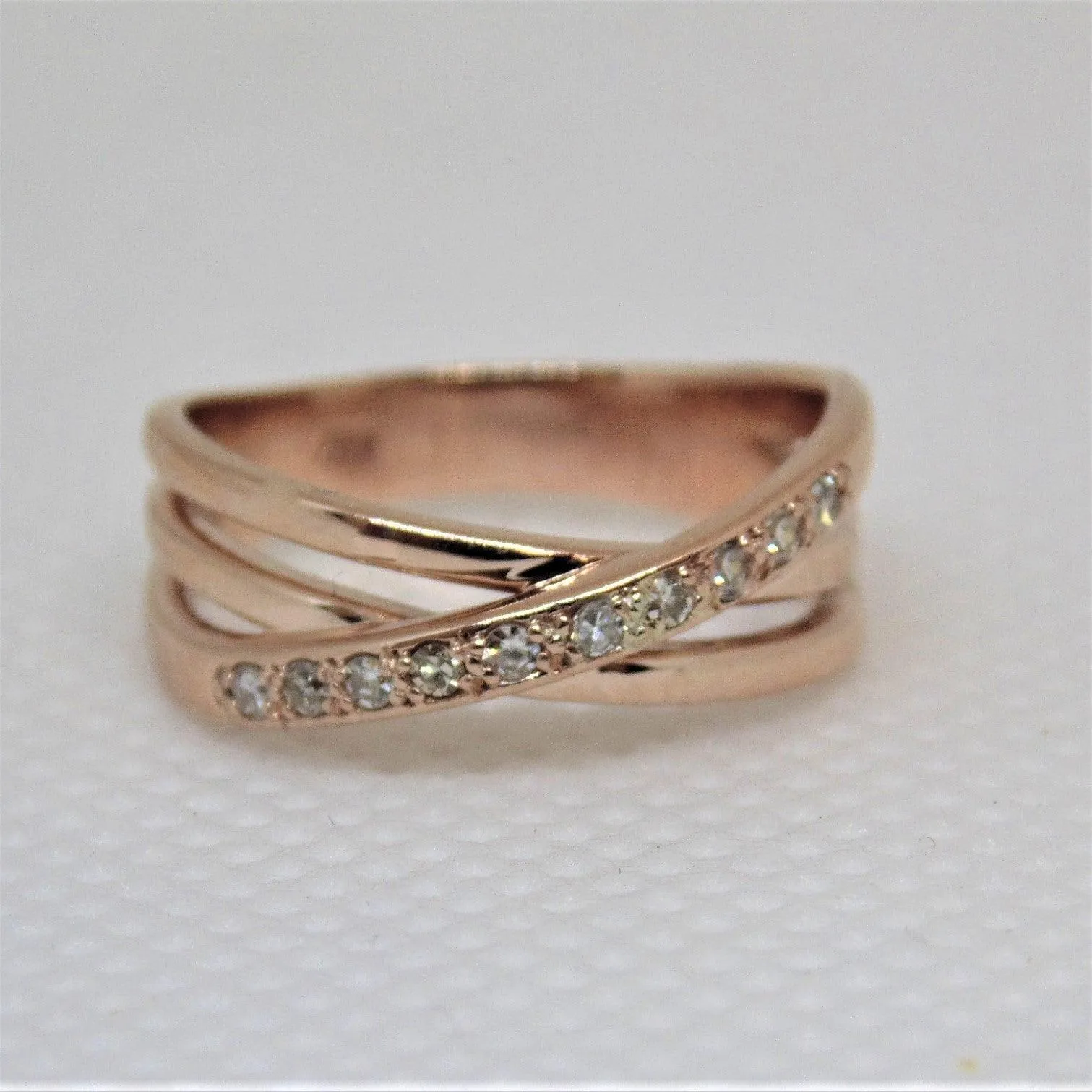 Crossover Diamond Ring 14K Rose Gold