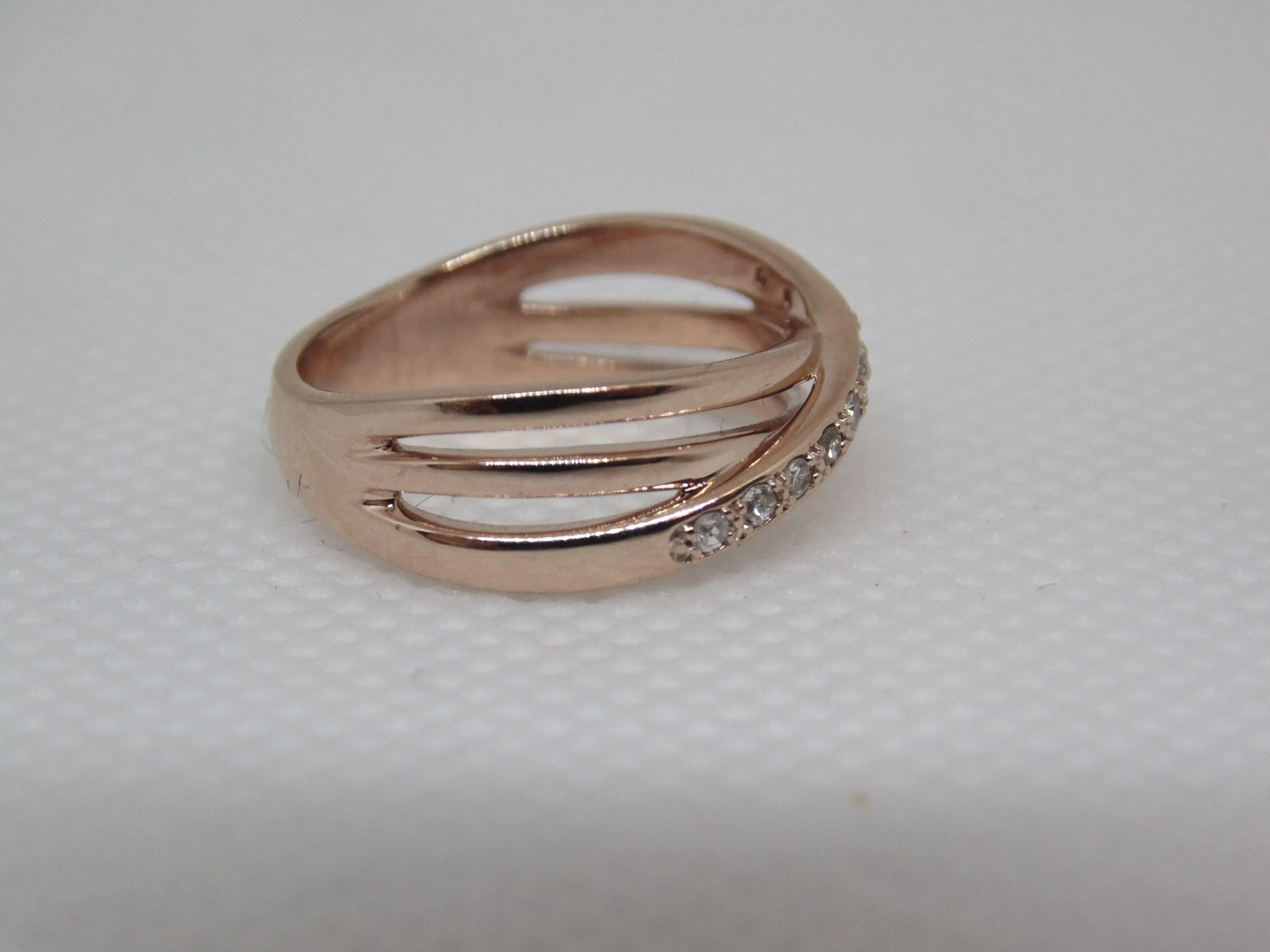 Crossover Diamond Ring 14K Rose Gold