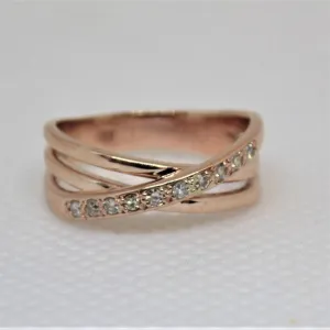 Crossover Diamond Ring 14K Rose Gold