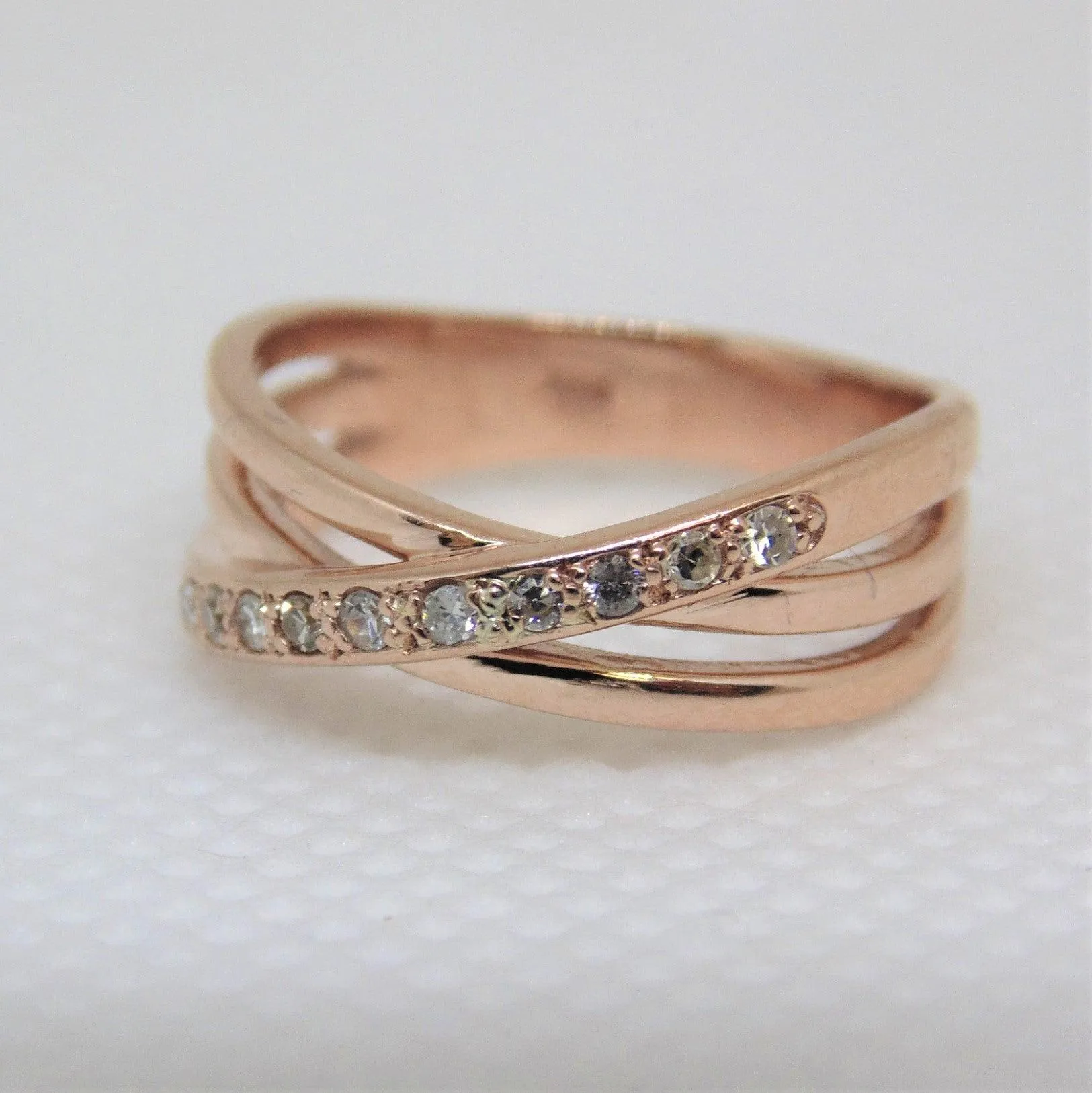Crossover Diamond Ring 14K Rose Gold