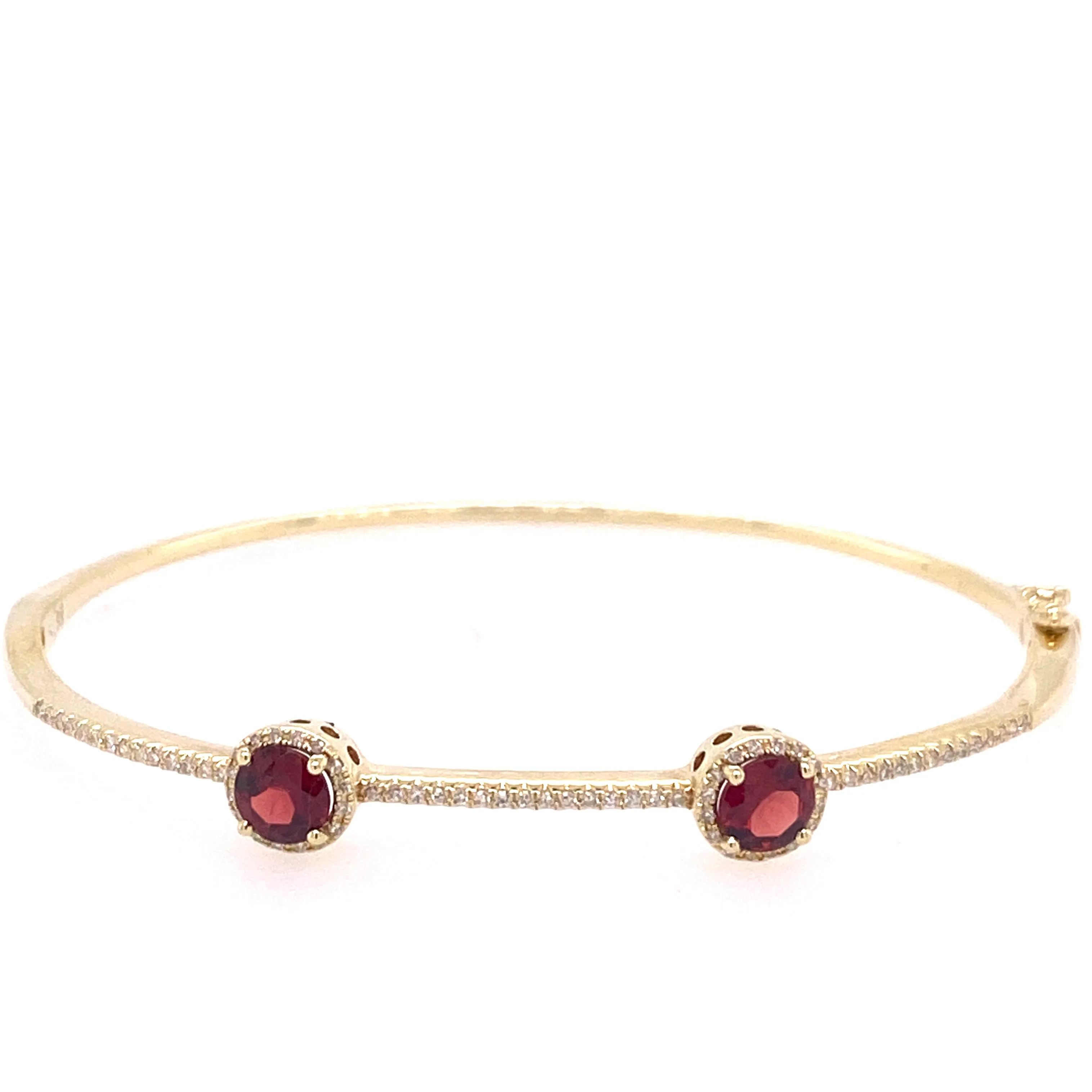 Diamond and Garnet Bangle Bracelet