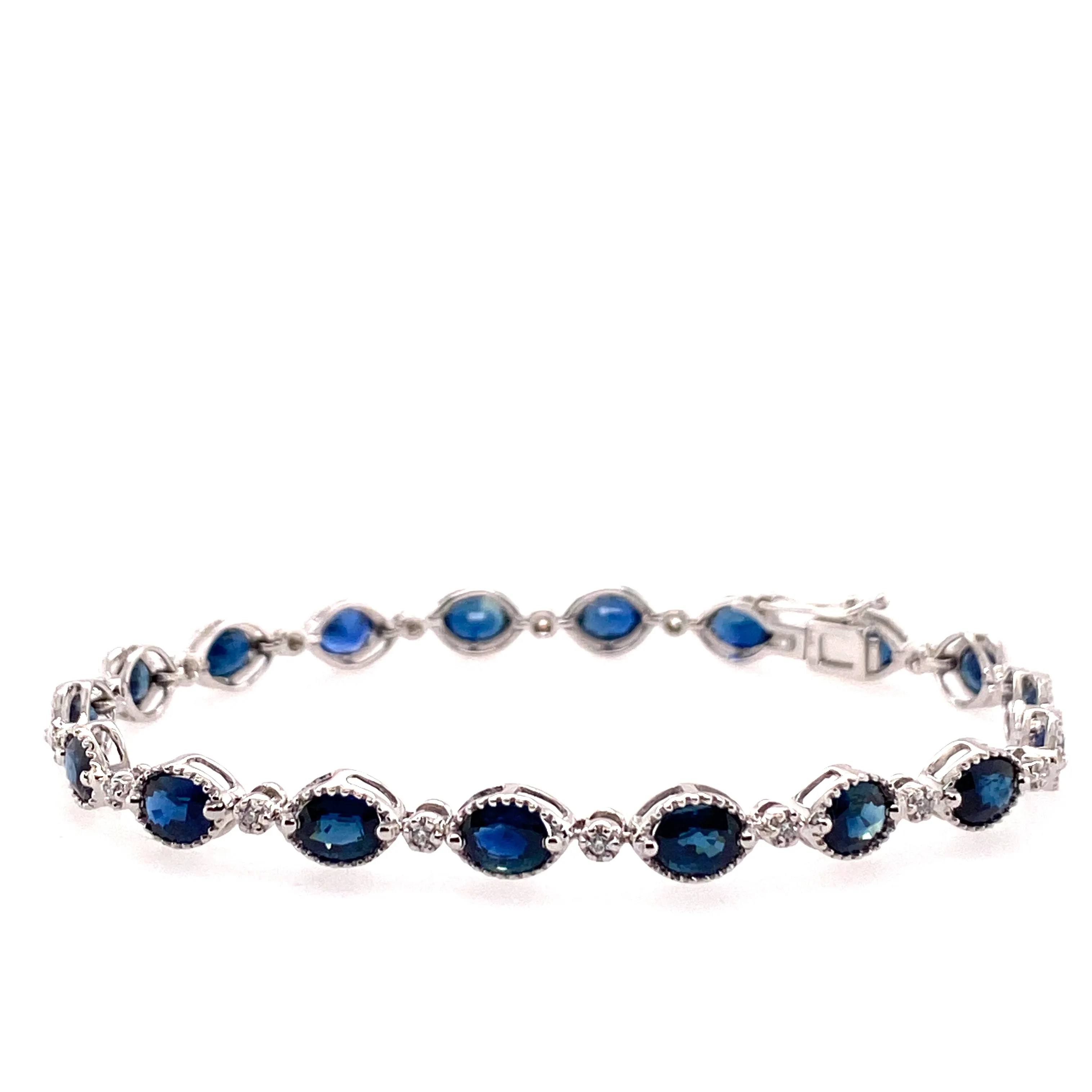 diamond and sapphire tennis bracelet