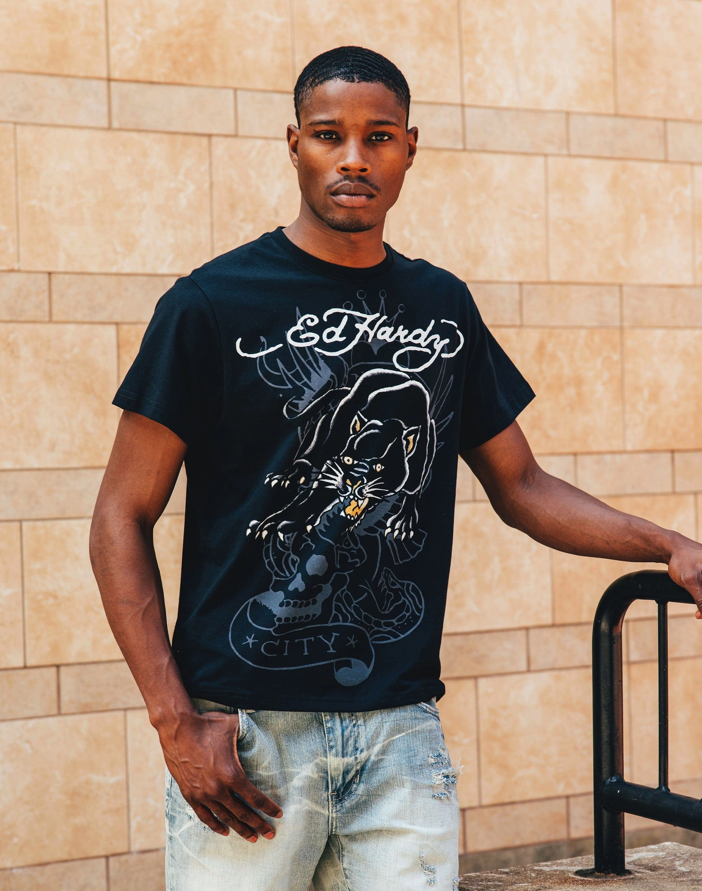 Ed Hardy Crouching Panther Tee Denim - based fashion Fashion influencers' recommendations