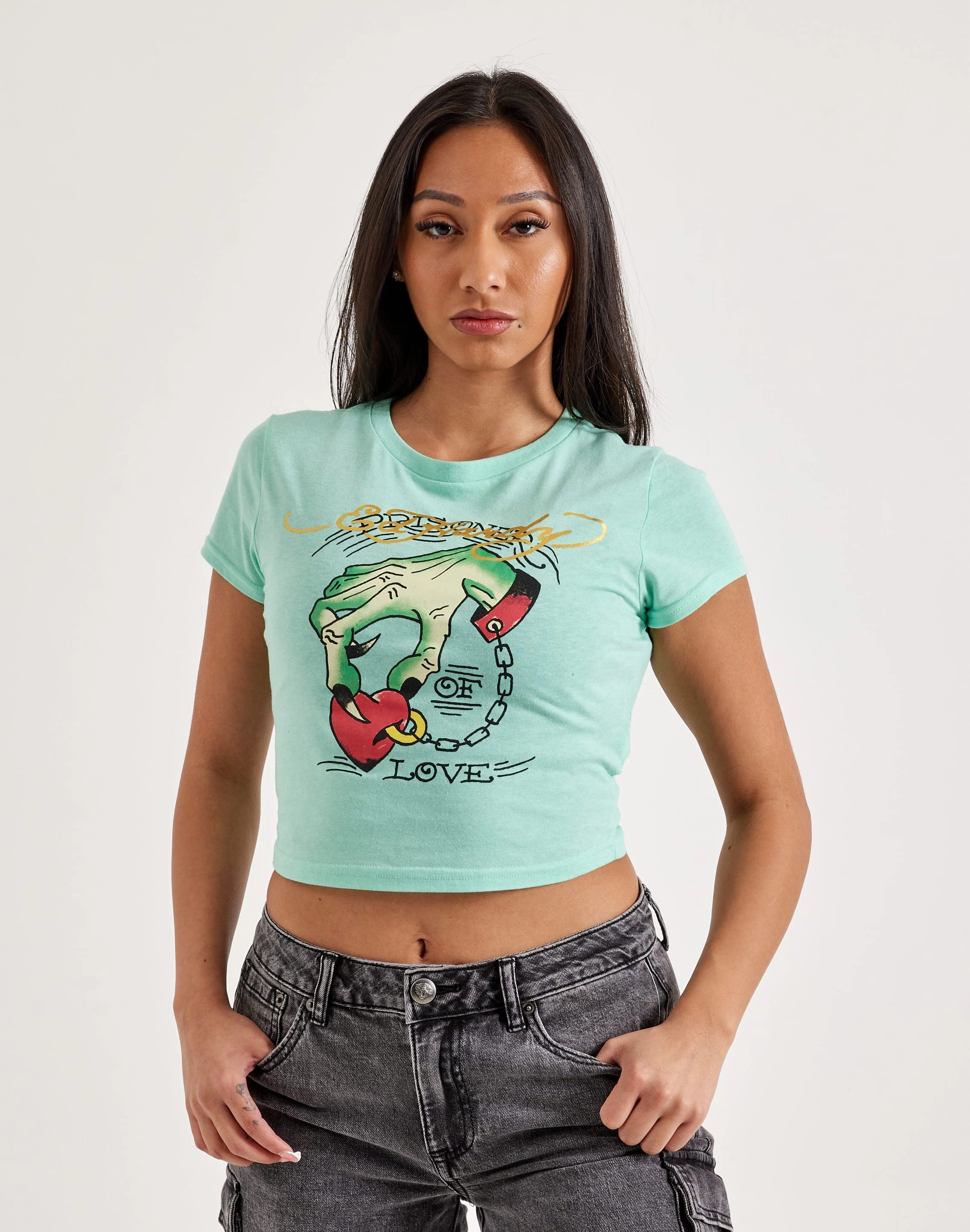 Ed Hardy Heart Hand Baby Tee Bohemian style items Fashion labels