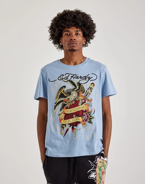 Ed Hardy Pierced Eagle Rhinestone Tee Leather - material fashion Upcycled fashion