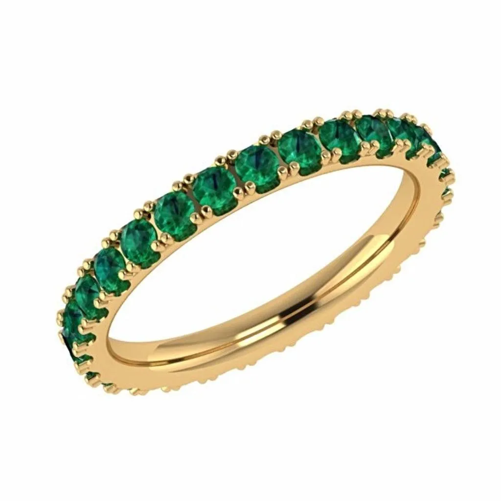 Emerald Eternity Band 14K White Gold